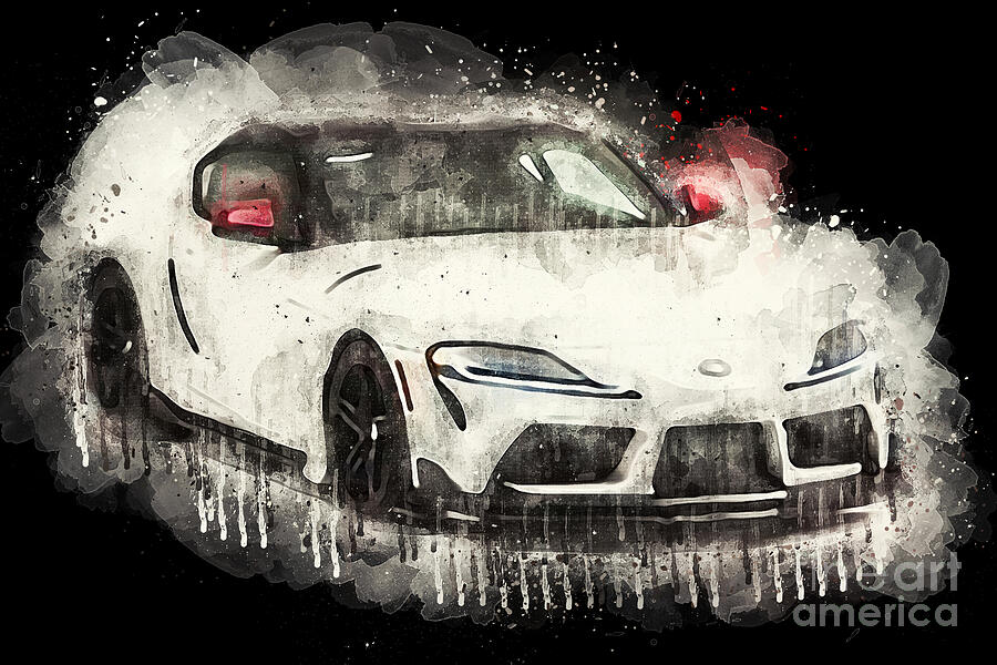 Sports Car Painting - 2021 Toyota GR Supra Sport Top Concept by Lisa Von