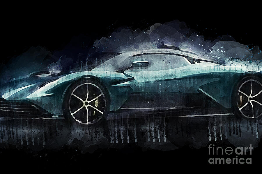 Abstract Painting - 2022 Aston Martin Valhalla by Lisa Von