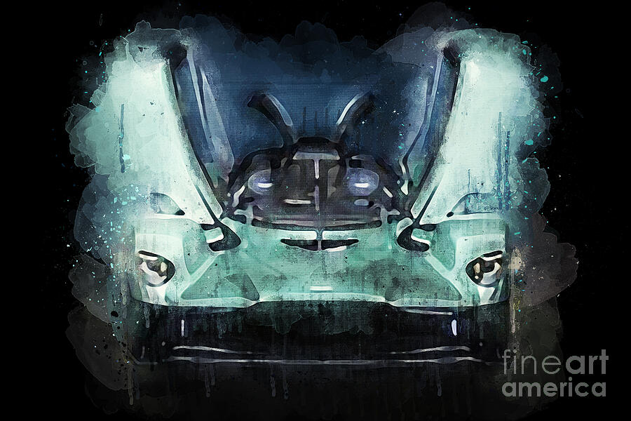 Sports Car Painting - 2022 Aston Martin Valkyrie Spider by Lisa Von