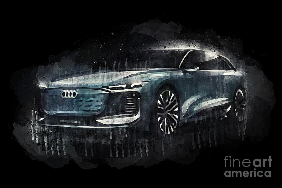 Car Painting - 2022 Audi A6 Avant E Tron Concept by Lisa Von