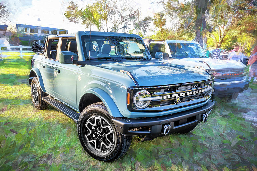  2022 Blue Ford Bronco Outer Banks X115 #2022 Photograph by Rich Franco