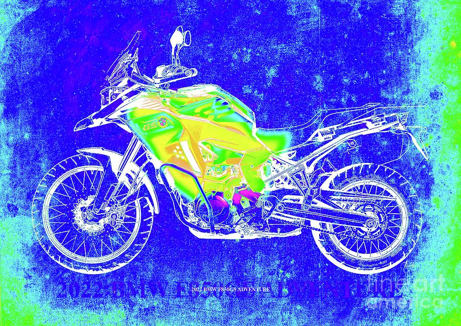 2022 Bmw F850gs Adventure Infrared Thermovision Motorcycle Drawing