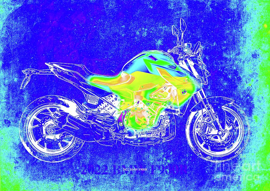 2022 Bmw F900r Infrared Thermovision Motorcycle Drawing