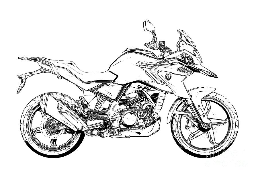 2022 Bmw G310gs Artwork,white Background,original Gift For Bikers Drawing