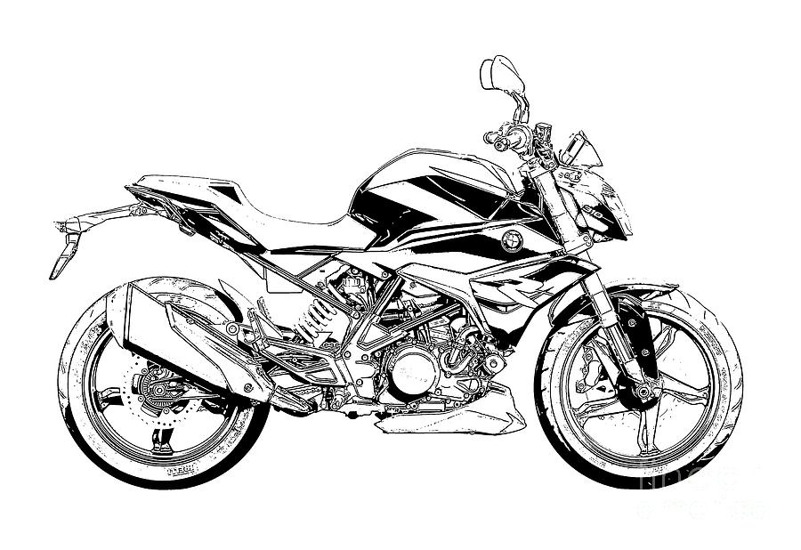2022 Bmw G310r Artwork,white Background,gift For Bikers Drawing