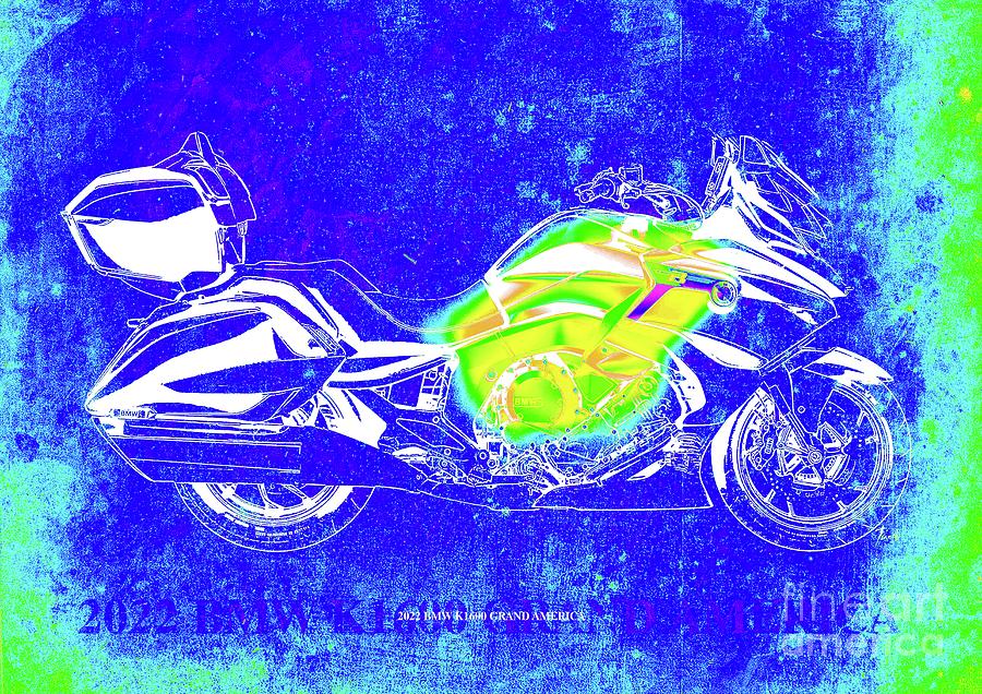 2022 Bmw K1600 Grand America Infrared Thermovision Motorcycle Drawing