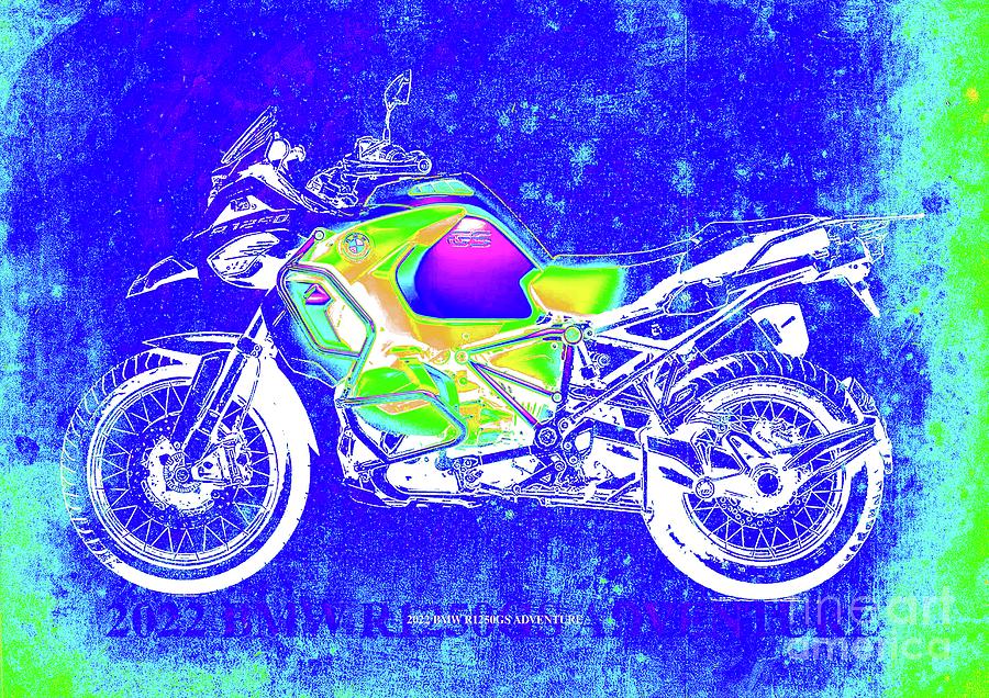 2022 Bmw R1250gs Adventure Infrared Thermovision Motorcycle Drawing