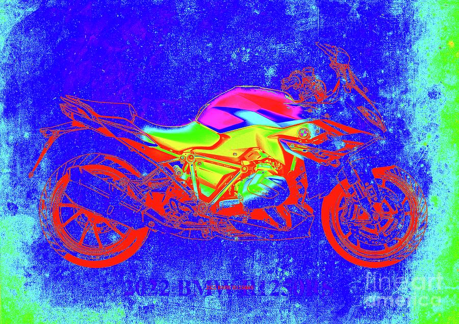 2022 Bmw R1250rs Infrared Thermovision Motorcycle Drawing