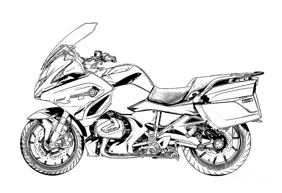 2022 Bmw R1250rt Artwork,white Background,gift For Bikers Drawing