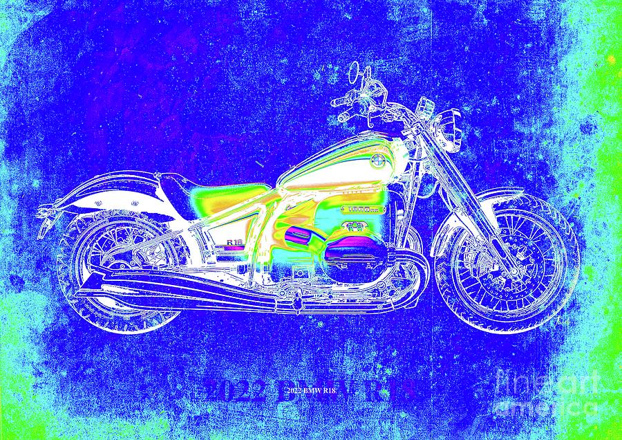 2022 Bmw R18 Infrared Thermovision Motorcycle Drawing