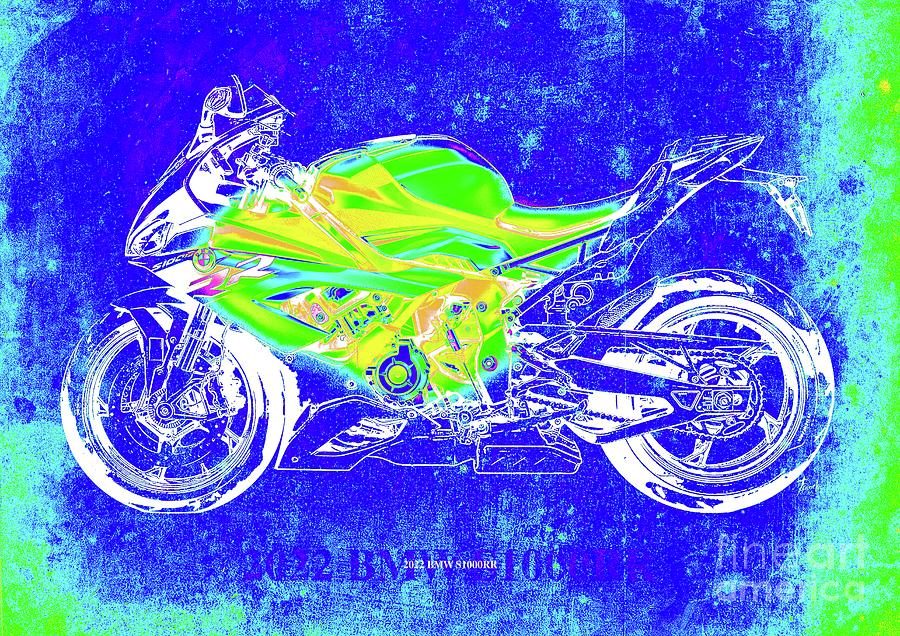 2022 Bmw S1000rr Infrared Thermovision Motorcycle Drawing