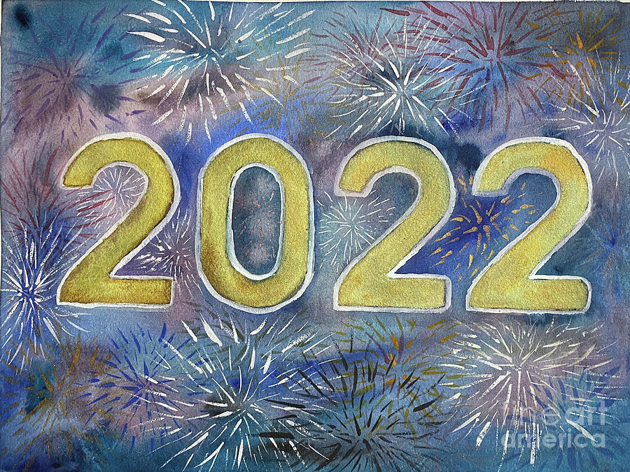 2022 Fireworks Painting by Lisa Neuman
