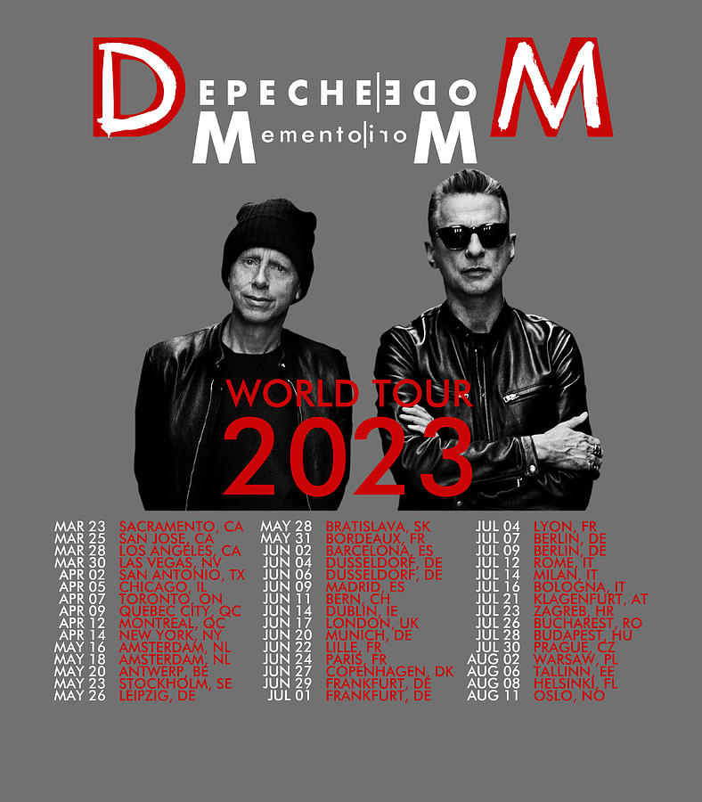 2023 Depeche Mode Memento Mori World Tour T-Shirt  Depeche Mode Tour 2023 Shirt back Digital Art by Debbie Romeo