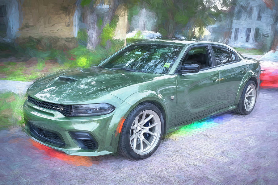 2023 Green Dodge Charger Swinger Scat Pack X101 Photograph by Rich Franco