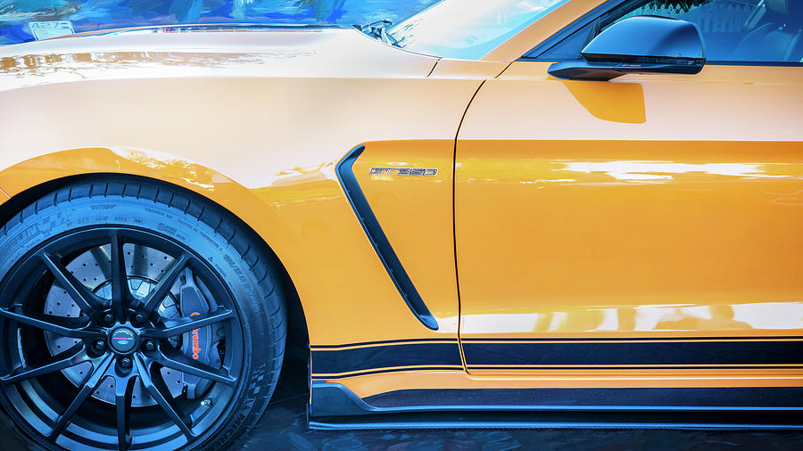 2023 Twister Orange Ford Shelby Mustang GT350 X100 Photograph by Rich Franco