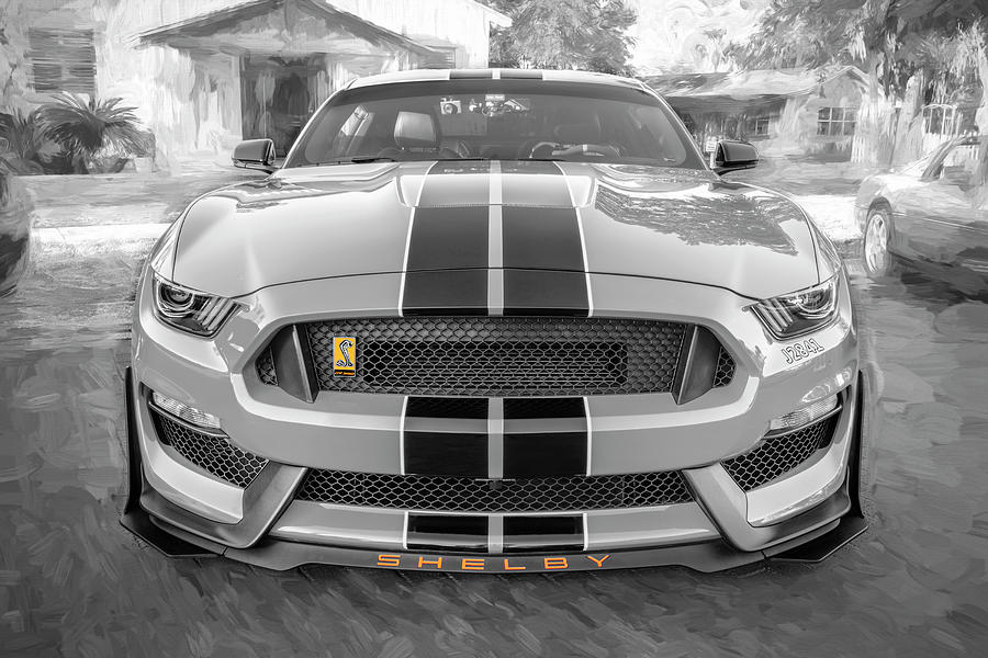 2023 Twister Orange Ford Shelby Mustang GT350 X105 Photograph by Rich Franco