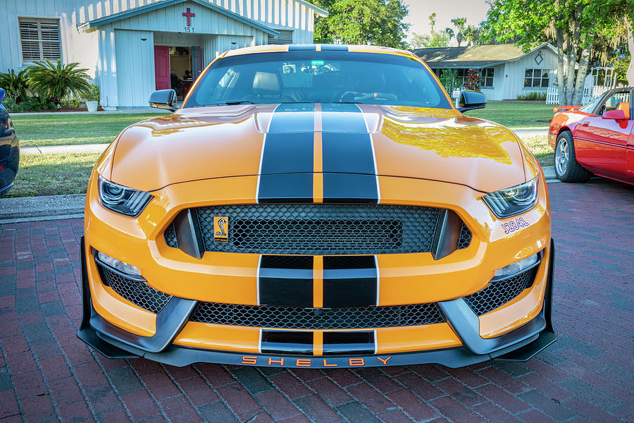 2023 Twister Orange Ford Shelby Mustang GT350 X107 Photograph by Rich Franco