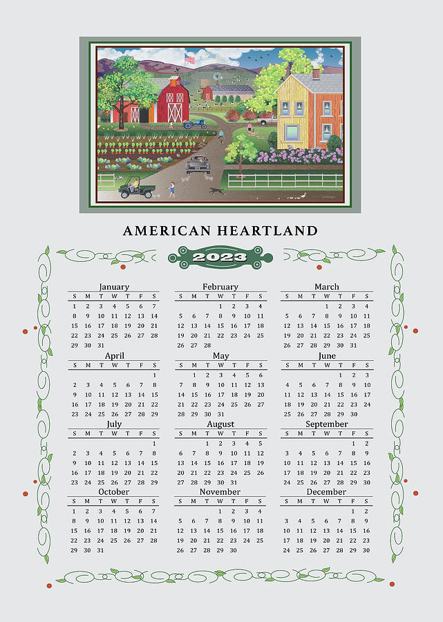2023 Wall Calendar American Heartland Painting by Julie Pace Hoff