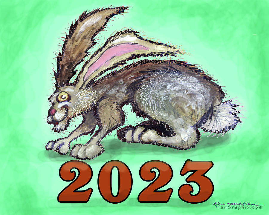 2023 Year of the Rabbit Digital Art by Kevin Middleton
