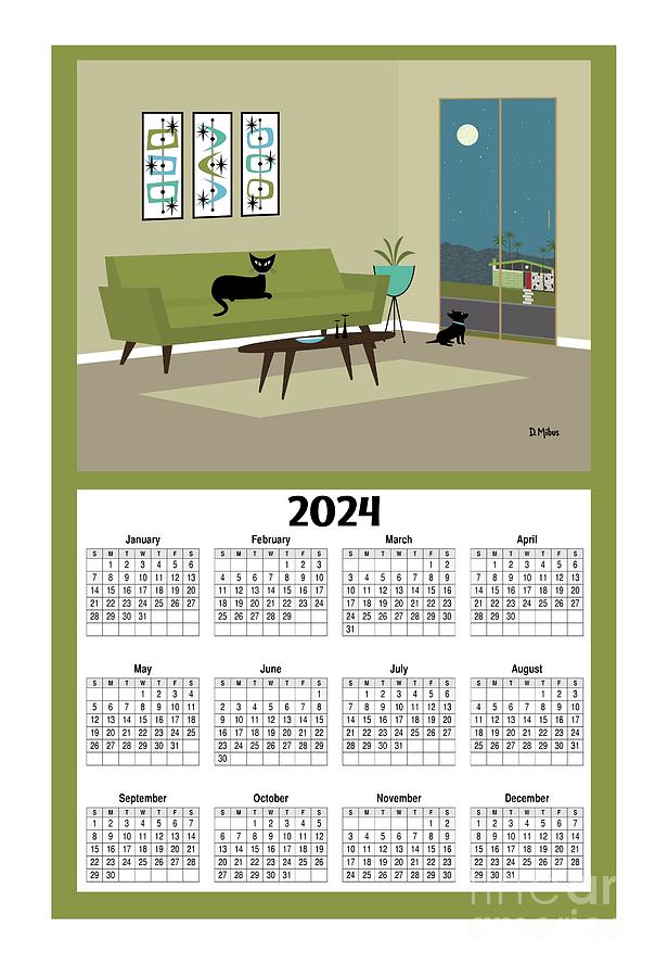 2024 Calendar Corner 3 Room Digital Art by Donna Mibus