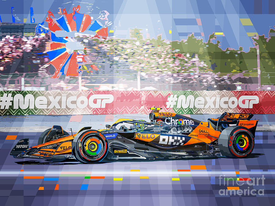 2024 Mexico City GP McLaren Lando Norris Mixed Media by Yuriy Shevchuk 2024 Mexico City GP McLaren Lando Norris Mixed Media by Yuriy Shevchuk