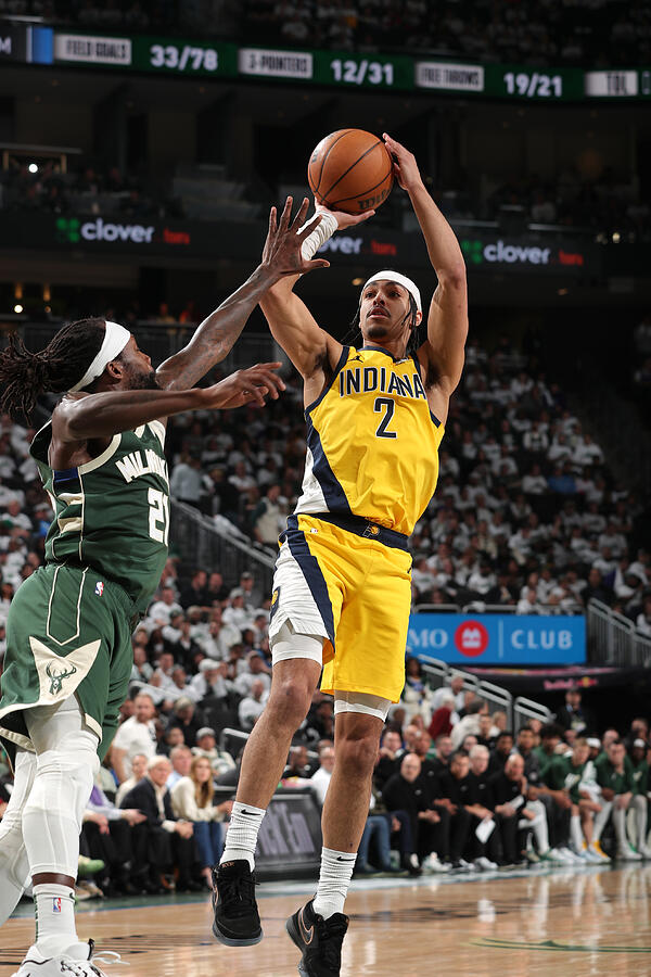 2024 NBA Playoffs - Indiana Pacers v Milwaukee Bucks by Gary Dineen