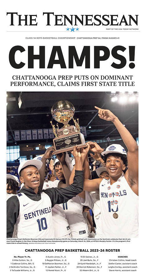 2024 Tennessee Class 1A Boys Basketball State Championship Cover Digital Art by The Tennessean