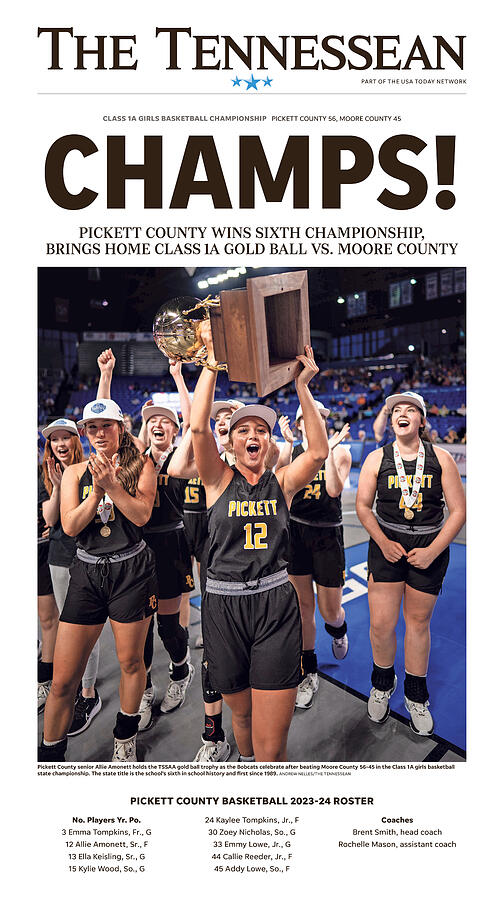 Basketball Digital Art - 2024 Tennessee Division I Class 1A Girls Basketball State Championship Cover by The Tennessean