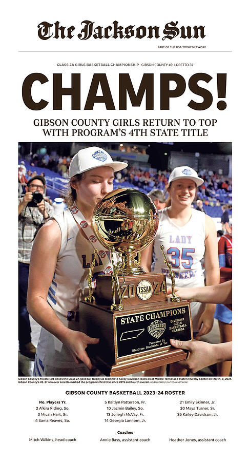 2024 Tennessee Division I Class 2A Girls Basketball State Championship Cover Digital Art by The Jackson Sun