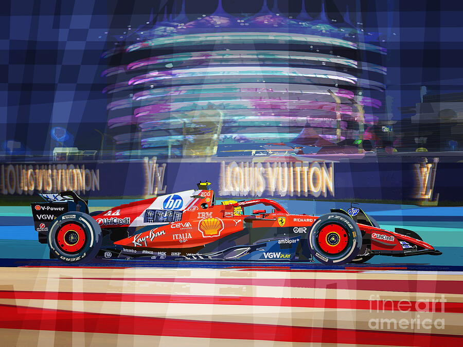 2025 F1 Bahrain GP Ferrari Hamilton Mixed Media by Yuriy Shevchuk 2025 F1 Bahrain GP Ferrari Hamilton Mixed Media by Yuriy Shevchuk