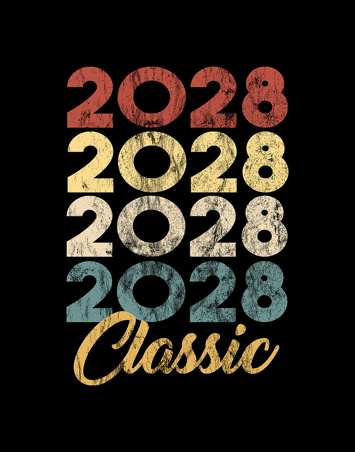 Happy new year 2023 design template. modern design for calendar, invitations, cards or prints 2028 Classic Vintage Style Anniversary Celebration Party Year Birthday Gift Digital Art by
