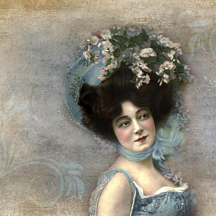 Victorian Actress Vintage Art Mixed Media by Peggy Collins