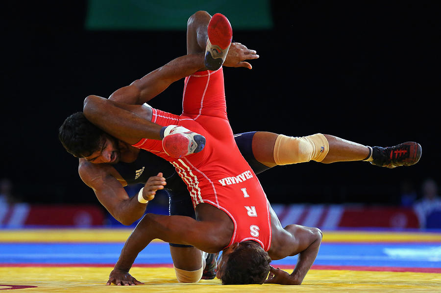 20th Commonwealth Games - Day 8: Wrestling #21 Photograph by Alex Livesey