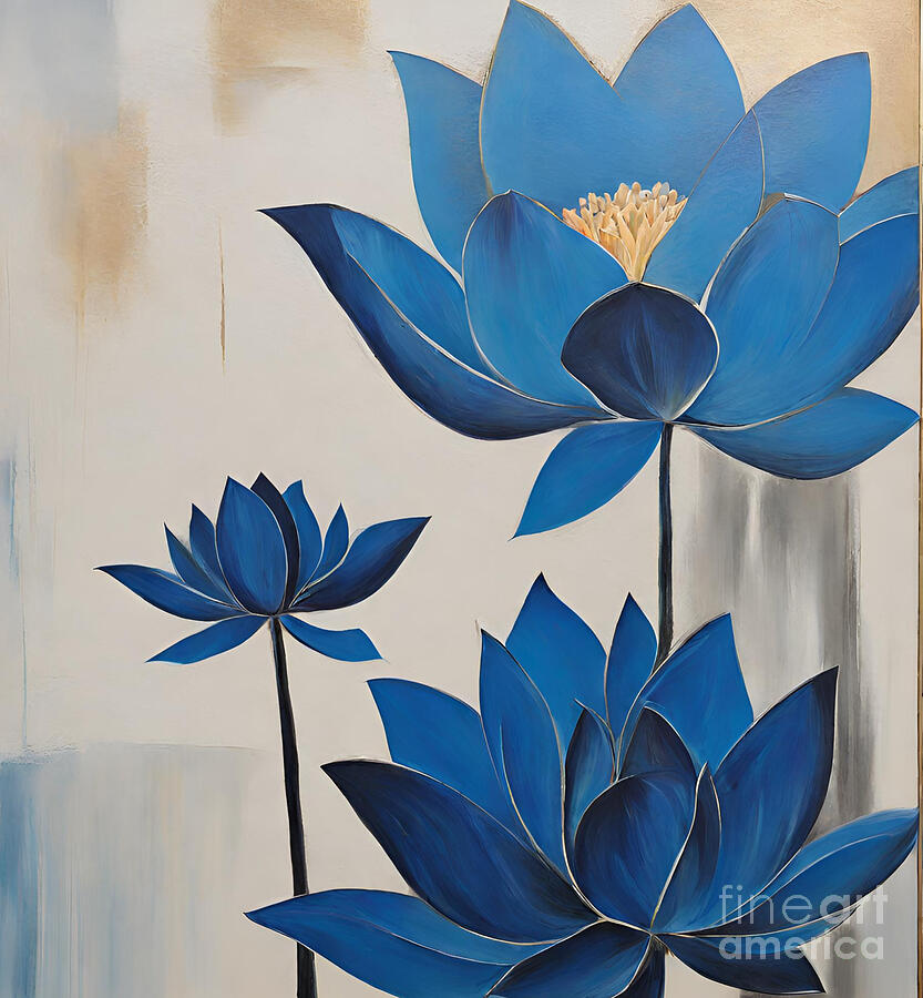 Abstract Flowers Painting - Abstract Flowers #21 by Naveen Sharma