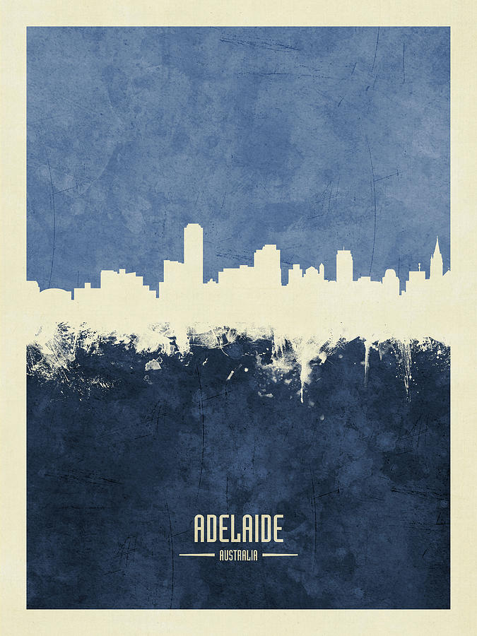 Skyline Digital Art - Adelaide Australia Skyline #21 by Michael Tompsett