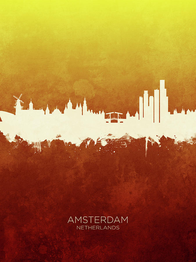Amsterdam The Netherlands Skyline #21 Digital Art by Michael Tompsett
