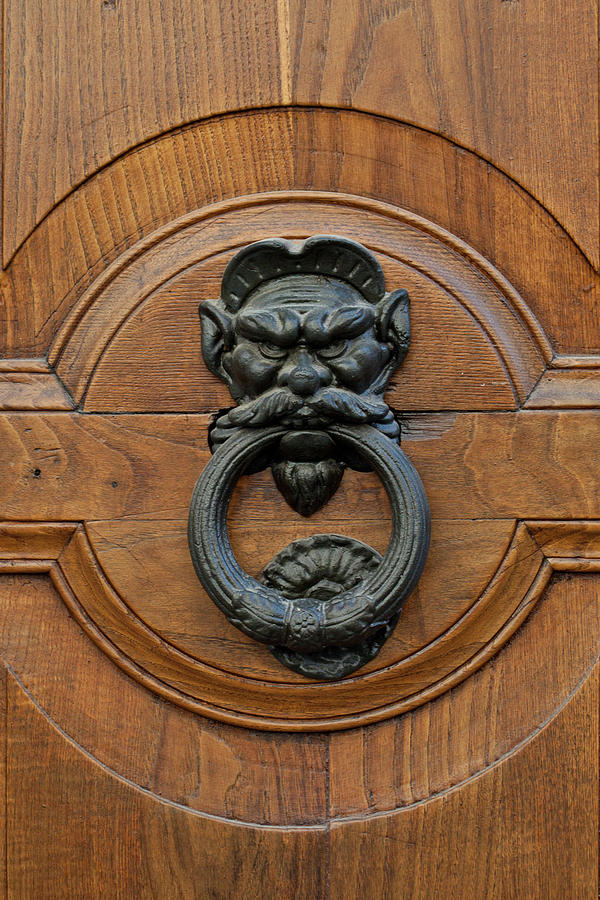 Ancient italian door knocker. Photograph by Liss Art Studio - Fine Art