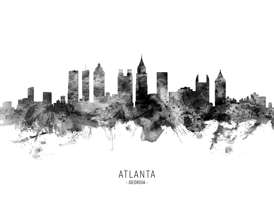 Atlanta Digital Art - Atlanta Georgia Skyline #21 by Michael Tompsett