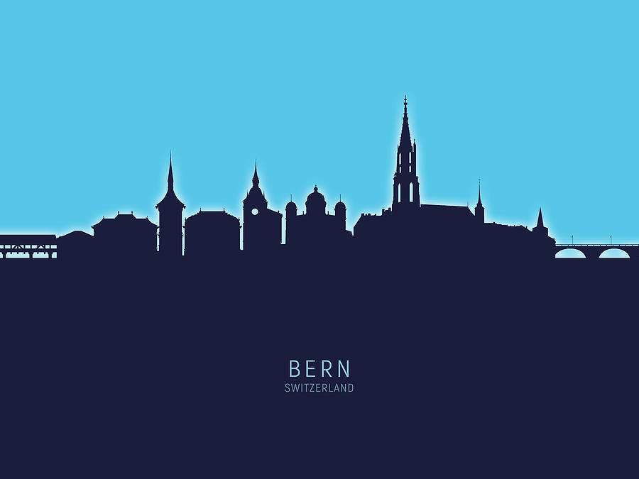 Bern Switzerland Skyline #21 Digital Art by Michael Tompsett
