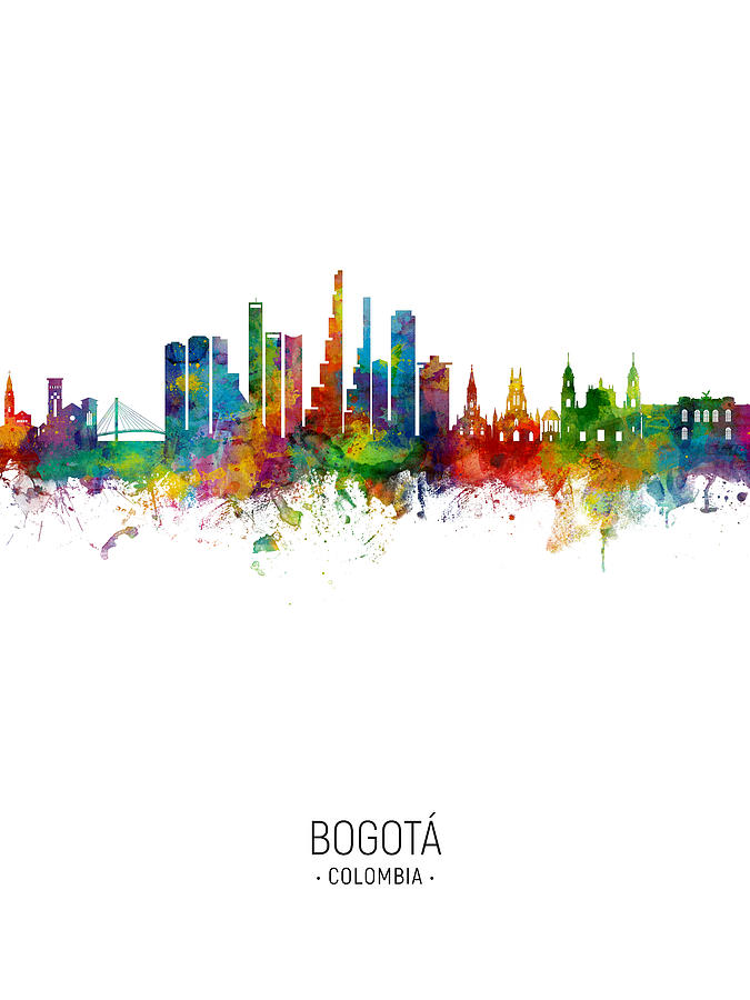 Bogota Colombia Skyline #21 Digital Art by Michael Tompsett