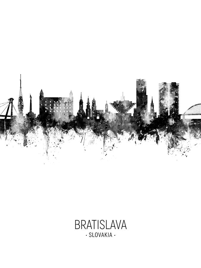 Bratislava Slovakia Skyline #21 Digital Art by Michael Tompsett