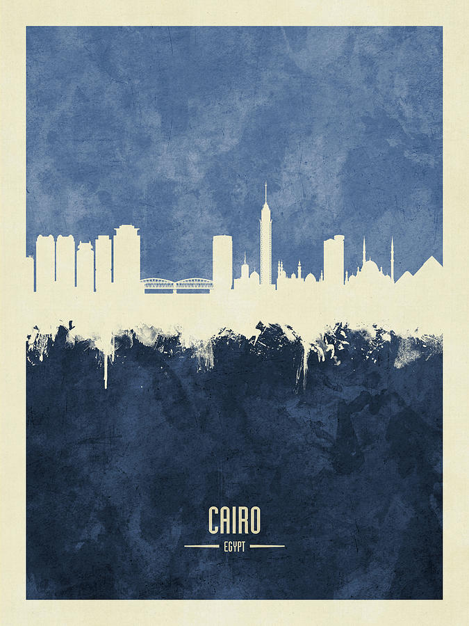 Skyline Digital Art - Cairo Egypt Skyline #21 by Michael Tompsett