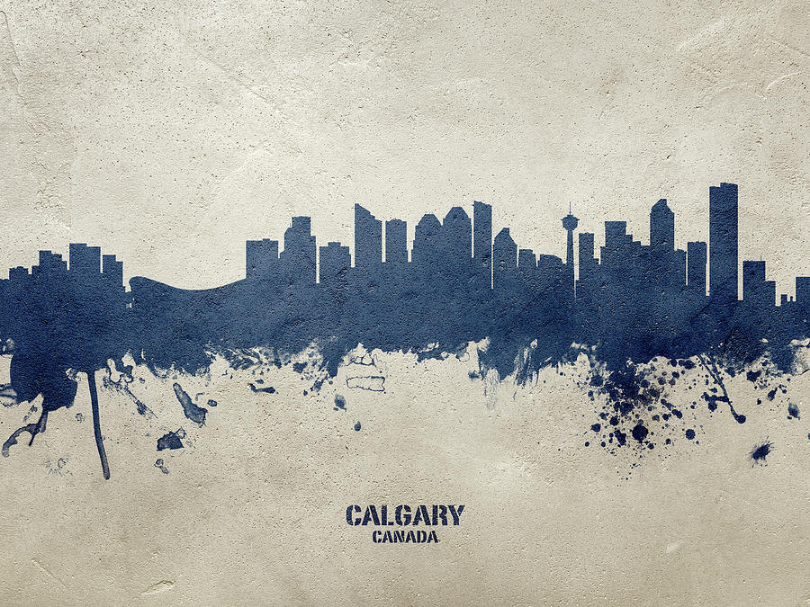 Skyline Digital Art - Calgary Canada Skyline #21 by Michael Tompsett