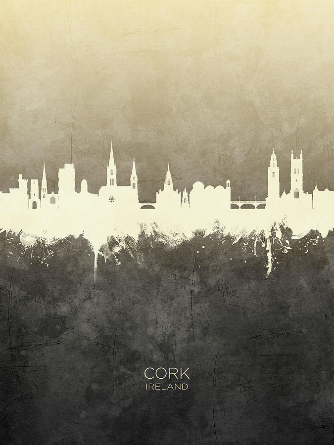 Cork Digital Art - Cork Ireland Skyline #21 by Michael Tompsett