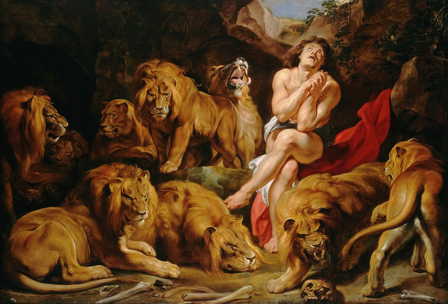 Peter Paul Rubens Painting - Daniel in the Lions Den by Peter Paul Rubens by Mango Art