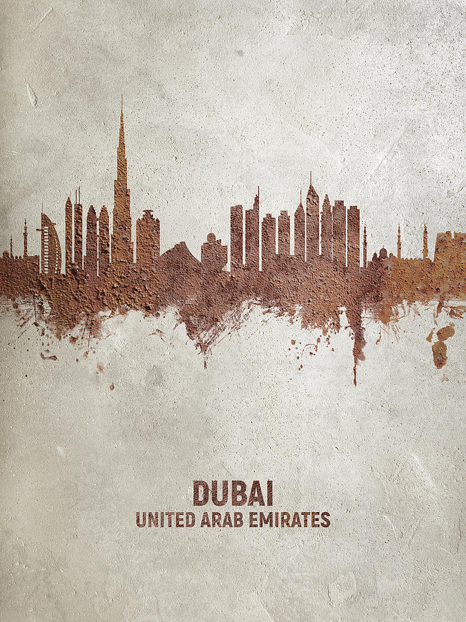 Dubai Skyline #21 Digital Art by Michael Tompsett