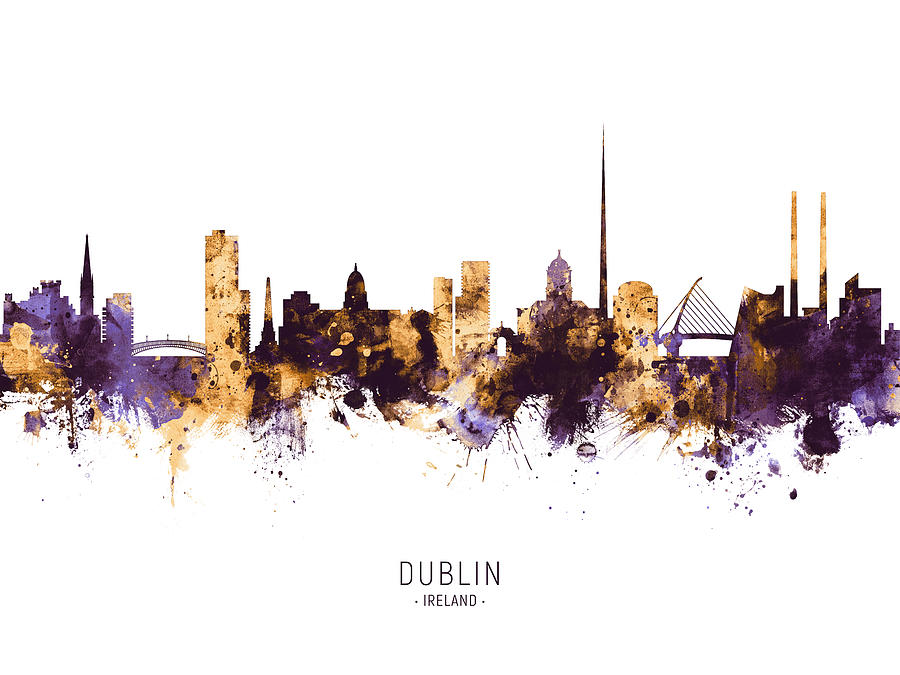 Dublin Ireland Skyline #21 Digital Art by Michael Tompsett
