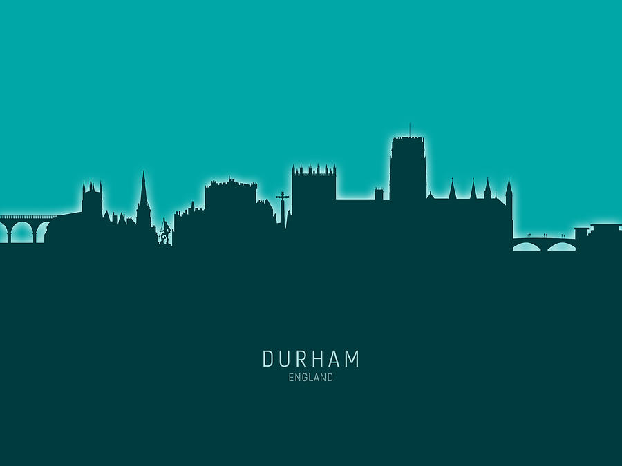 Durham Digital Art - Durham England Skyline Cityscape #21 by Michael Tompsett