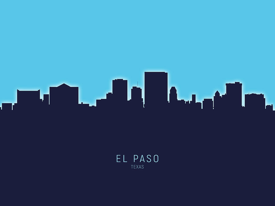 El Paso Texas Skyline Digital Art by Michael Tompsett - Fine Art America