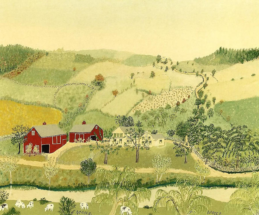 Grandma Moses Painting by Fatima Khettab Fine Art America